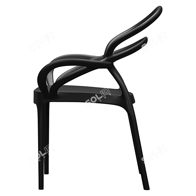 MILA Resin Outdoor Dining Chair 3D model image 2