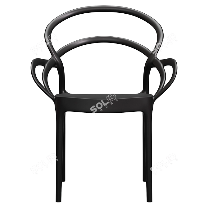 MILA Resin Outdoor Dining Chair 3D model image 3