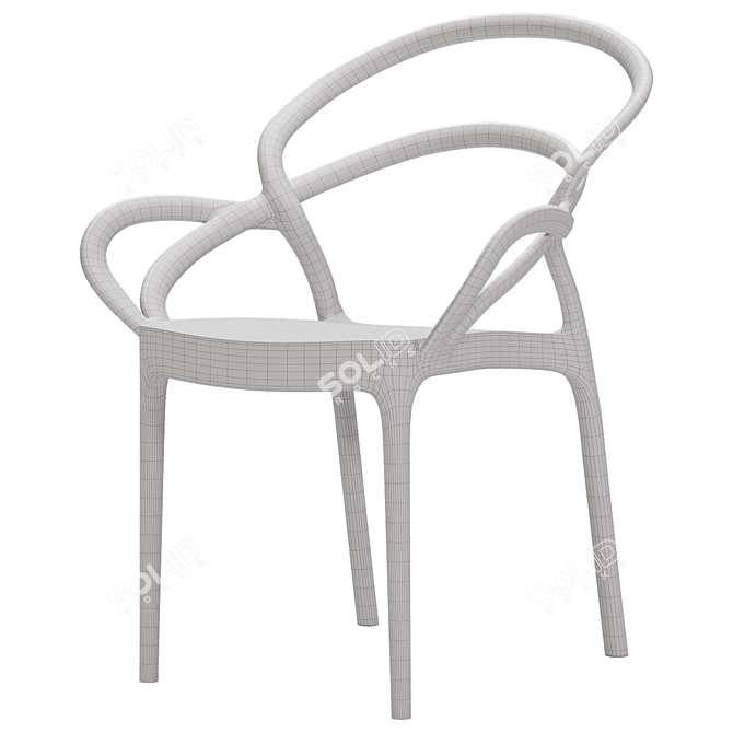 MILA Resin Outdoor Dining Chair 3D model image 4