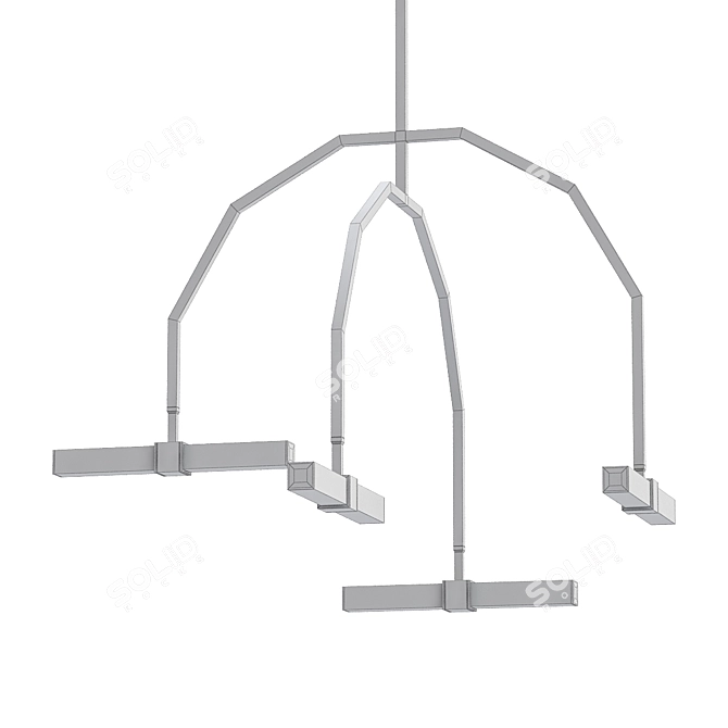 Elegant Calumn 4-Light Chandelier 3D model image 2