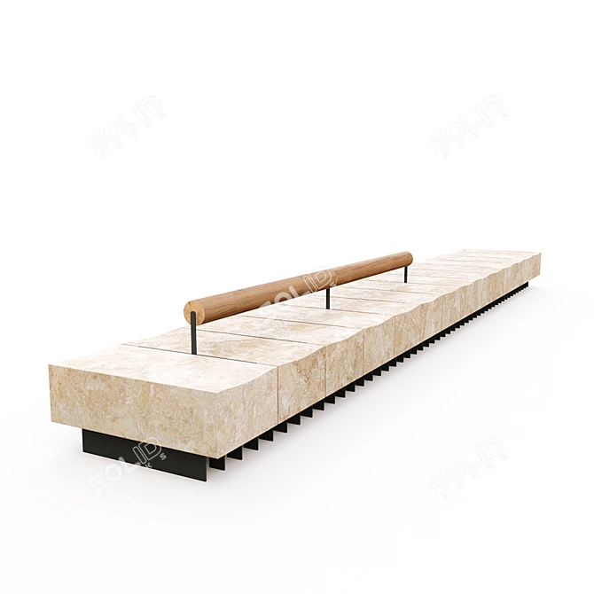 Elegant Bench with Floor Lamp 3D model image 20