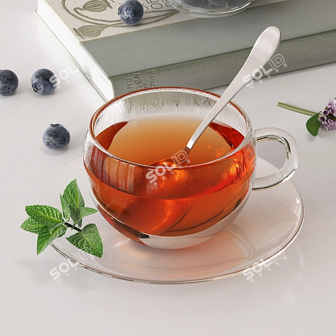 Elegant Tea Set for Stylish Sips 3D model image 4