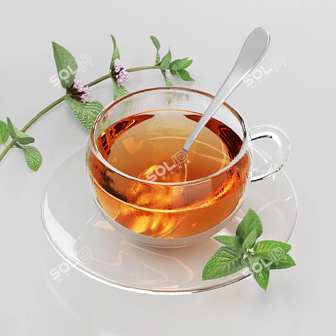 Elegant Tea Set for Stylish Sips 3D model image 10