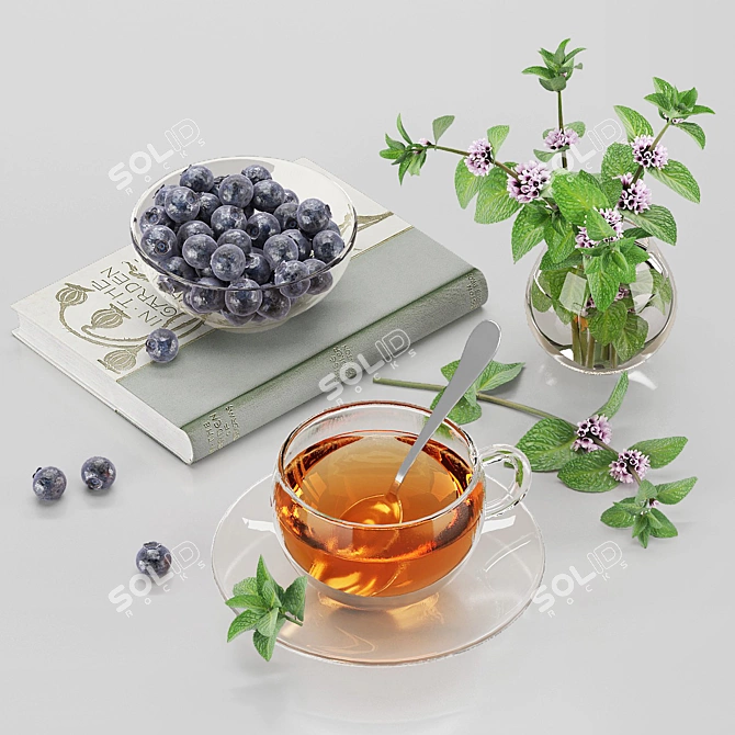 Elegant Tea Set for Stylish Sips 3D model image 20