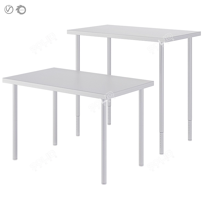 IKEA Lagkapten/Adils - Stylish and Functional Work Desk 3D model image 3
