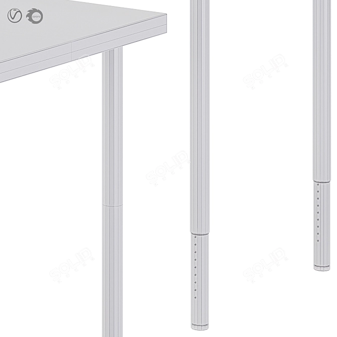 IKEA Lagkapten/Adils - Stylish and Functional Work Desk 3D model image 4