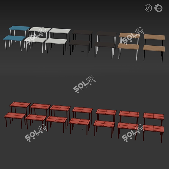 IKEA Lagkapten/Adils - Stylish and Functional Work Desk 3D model image 5
