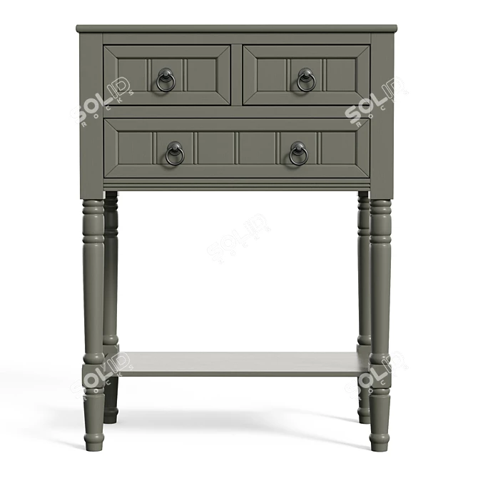 Rustic Charm Console Table 3D model image 2