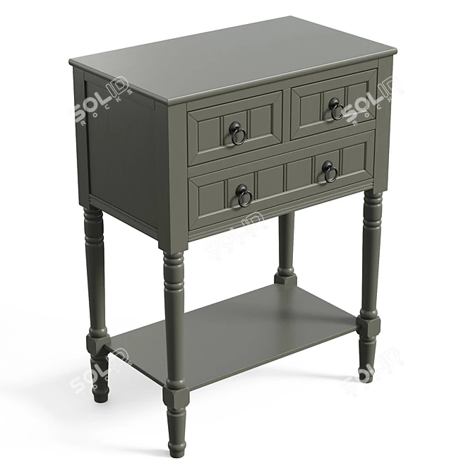 Rustic Charm Console Table 3D model image 3