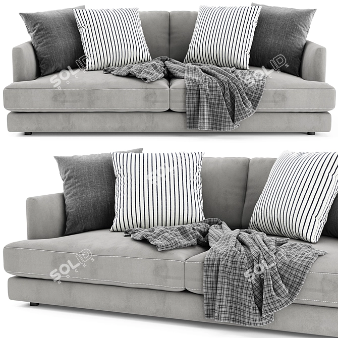 Modern West Elm Haven 2 Seater Sofa 3D model image 3