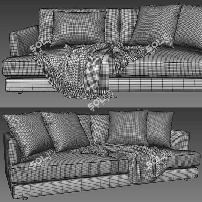 Modern West Elm Haven 2 Seater Sofa 3D model image 4