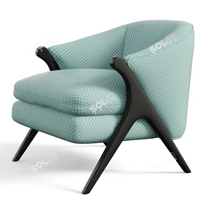 Funky Espresso Barrel Chair 3D model image 4