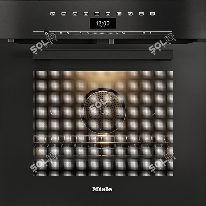 Sleek White Handleless Oven with BrilliantLight 3D model image 7