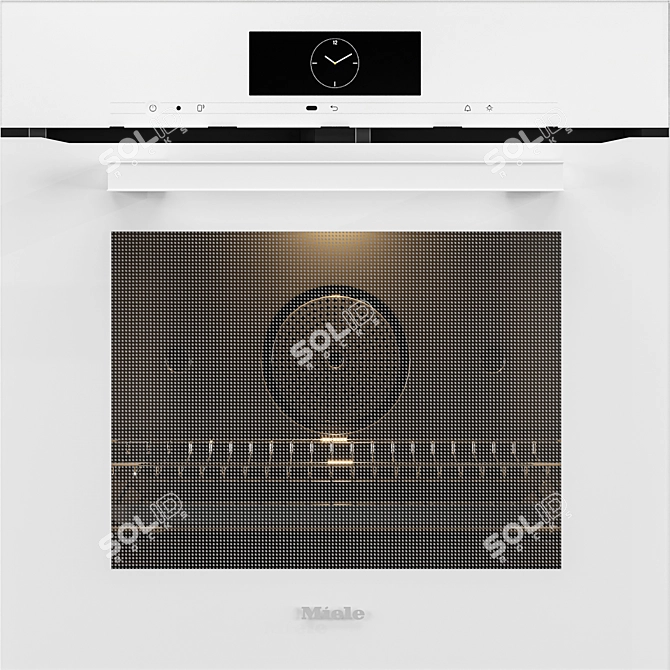 Sleek White Handleless Oven with BrilliantLight 3D model image 8