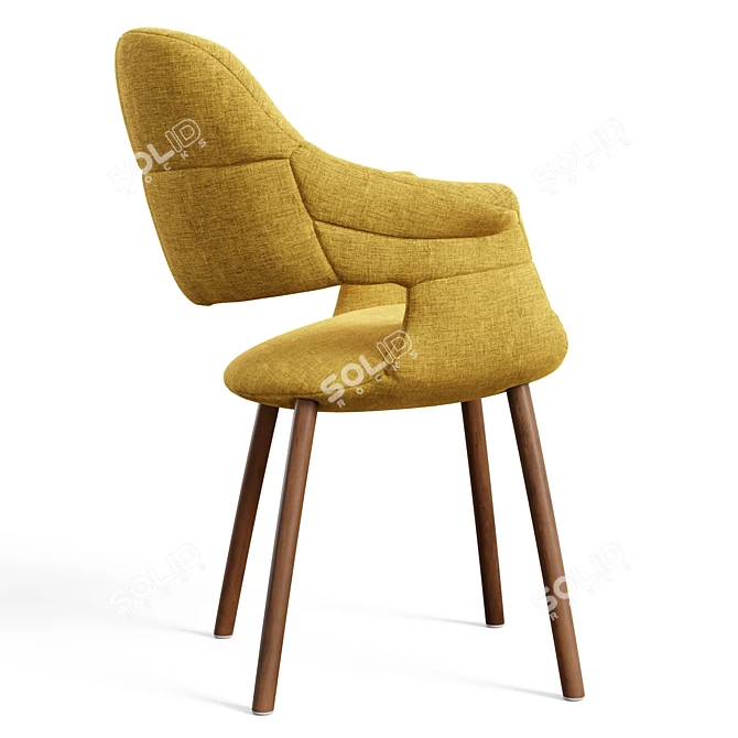 Modern Mid-Century Robyn Dining Chair 3D model image 3