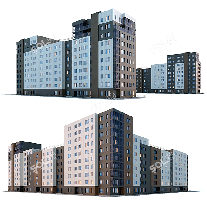 Urban Heights: Modern Residential Complex 3D model image 2