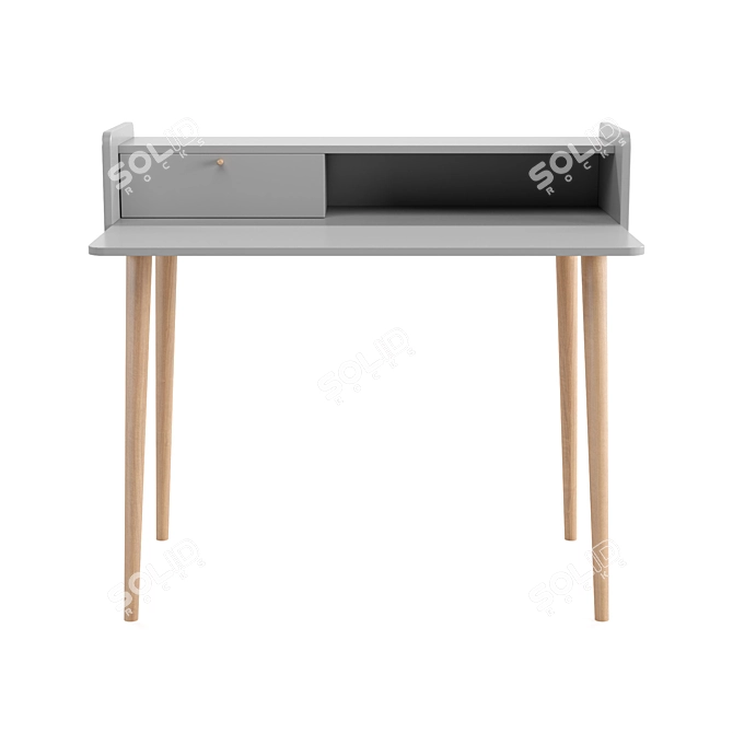 Zag Children's Writing Desk: Vintage Style with Practical Storage 3D model image 2