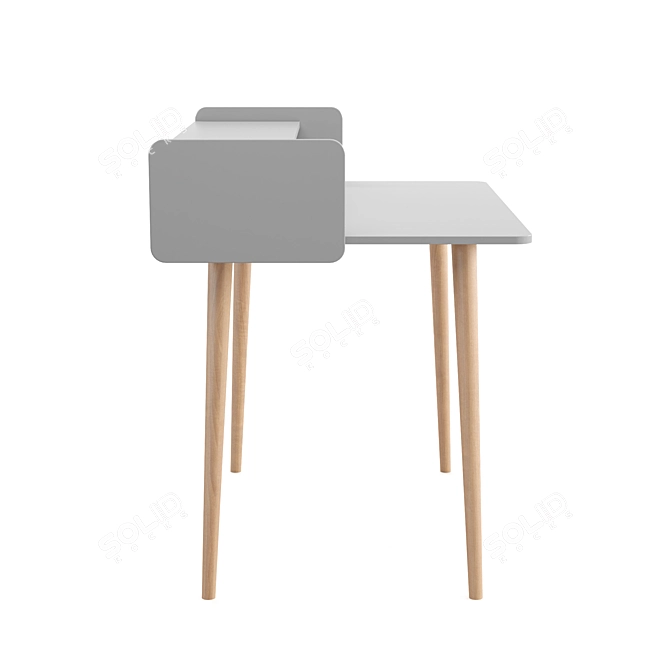 Zag Children's Writing Desk: Vintage Style with Practical Storage 3D model image 3