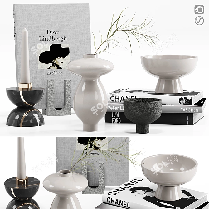 Neutral Tone Decor Set 07 3D model image 1