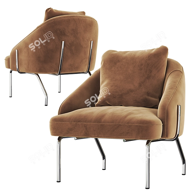 Modern Bahia Armchair: Stylish Comfort for Every Home 3D model image 3