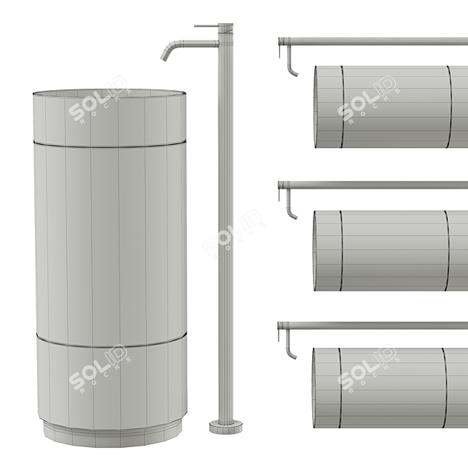 GESSI 316 Freestanding Bathroom Sink 3D model image 2
