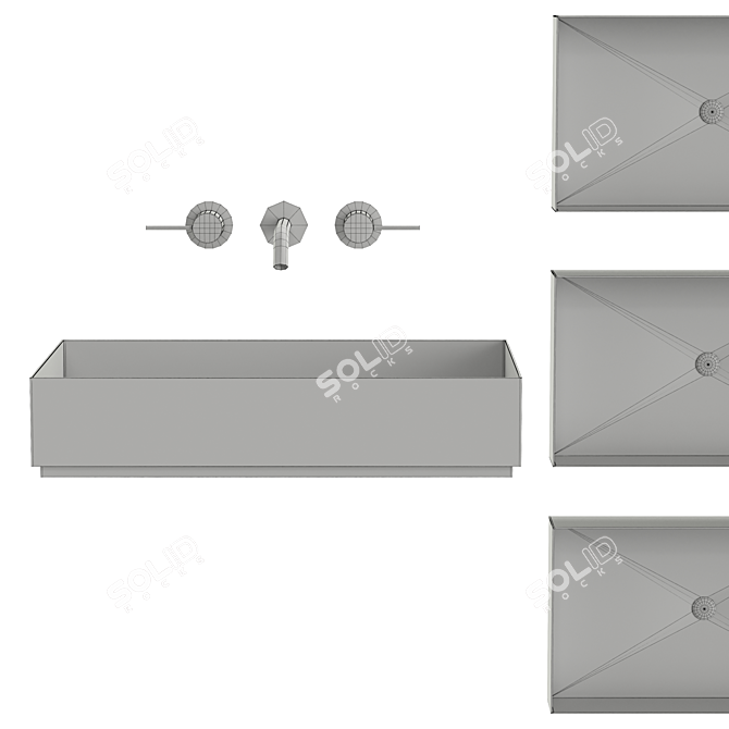 Gessi 316 Rectangular Sink 3D model image 2