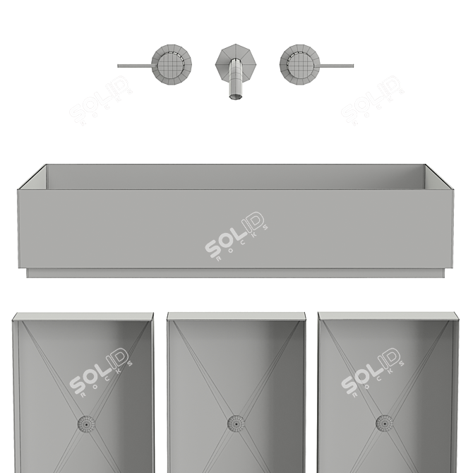 Gessi 316 Rectangular Sink 3D model image 4