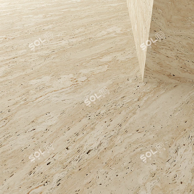 Natural Stone Set: Travertine Zena, Santa Caterina, Roccia, Noce 3D model image 3