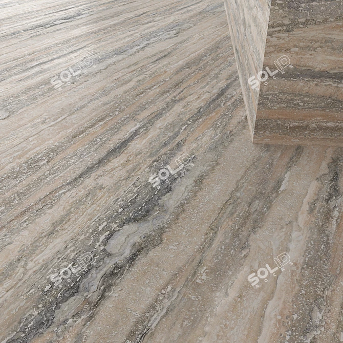 Natural Stone Set 03: Travertine & Ocean Blue Tiles 3D model image 4