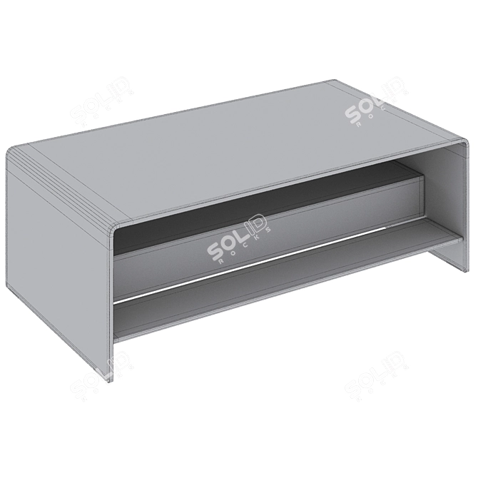 Bridge Oak Coffee Table: Drawer & Shelf 3D model image 3