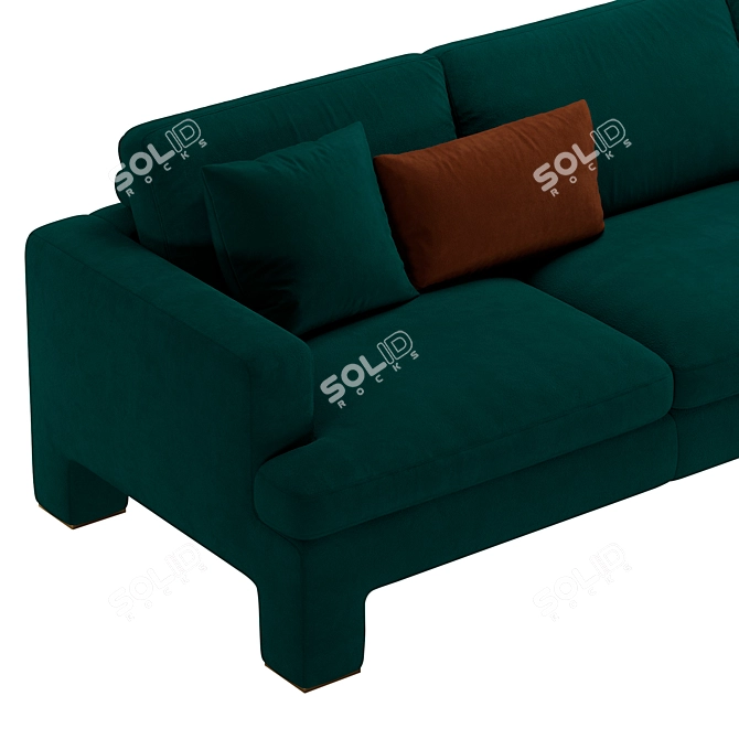 Luxury Brass Leg Sofa | Stylish Design | Comfortable & Elegant 3D model image 2