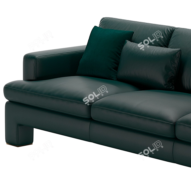 Luxury Brass Leg Sofa | Stylish Design | Comfortable & Elegant 3D model image 4