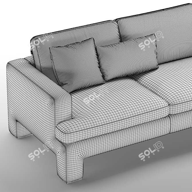 Luxury Brass Leg Sofa | Stylish Design | Comfortable & Elegant 3D model image 6