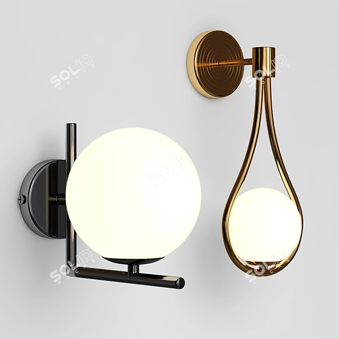 Sleek Globe Sconce 3D model image 2