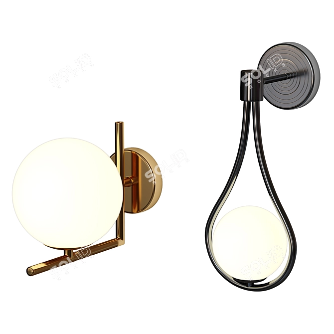 Sleek Globe Sconce 3D model image 5