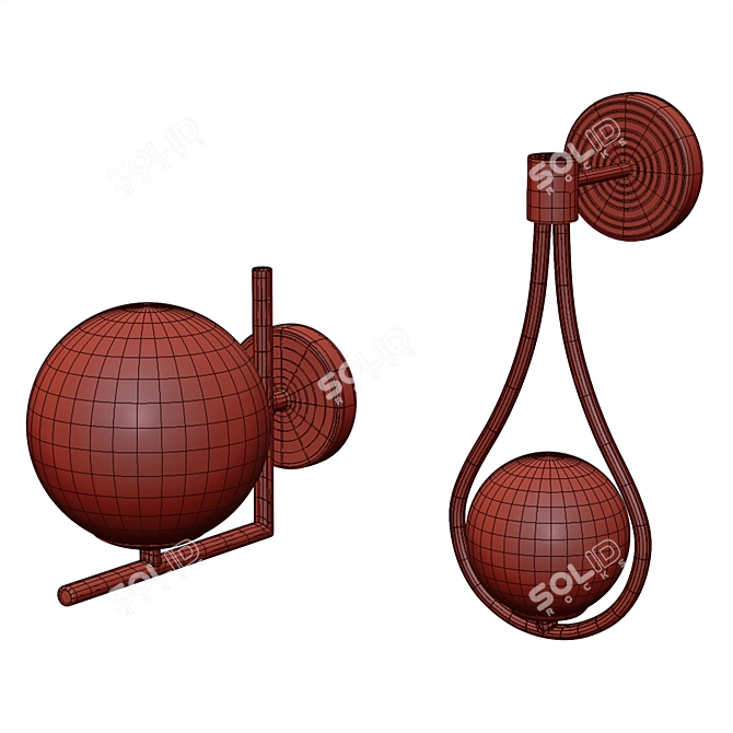 Sleek Globe Sconce 3D model image 6