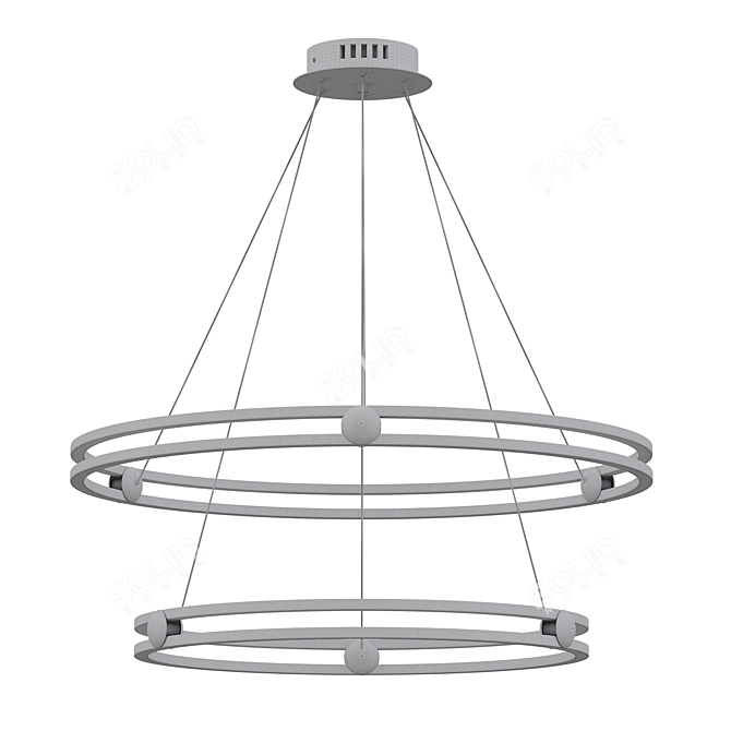 Modern Aluminum Annular Pendant Lamp 3D model image 2