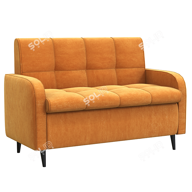 Elegant Flared Arm Sofa 3D model image 1