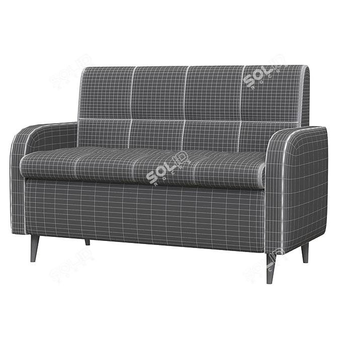 Elegant Flared Arm Sofa 3D model image 4