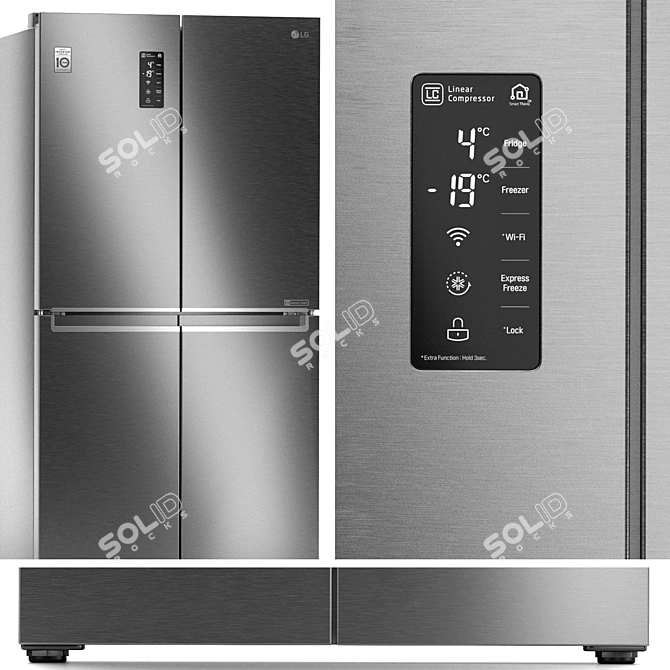 LG Kitchen Appliance Set 4: Oven, Microwave, Cooktop, Hood & Fridge 3D model image 2