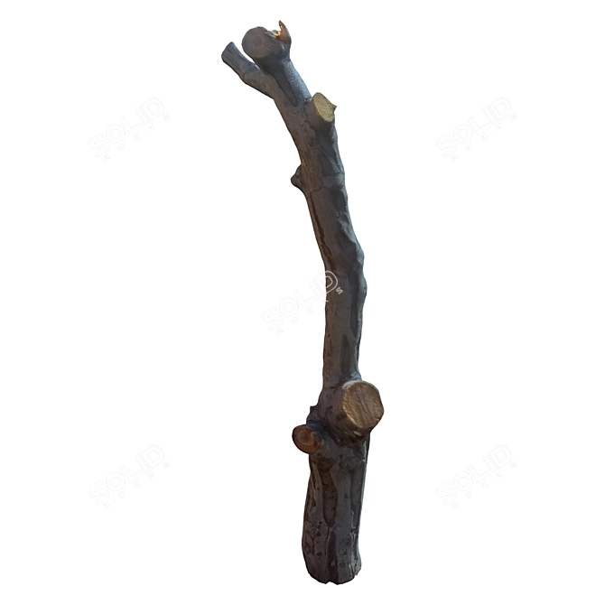 Natural Wood Trunk Decor 3D model image 4