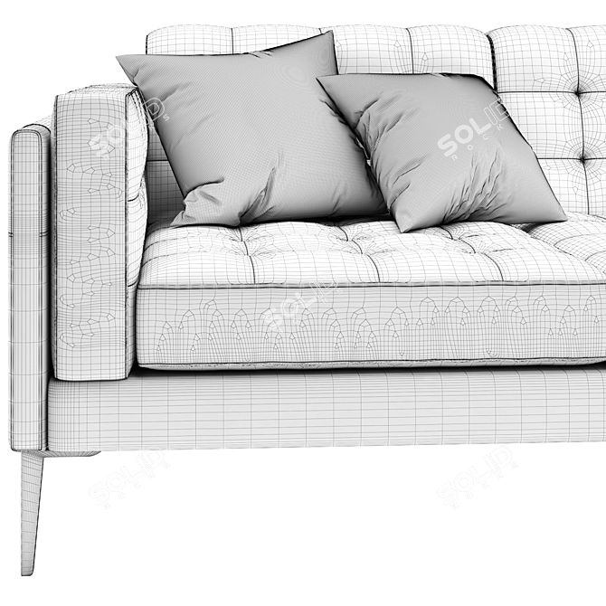 Mod Leather L-Shape Sofa 3D model image 5