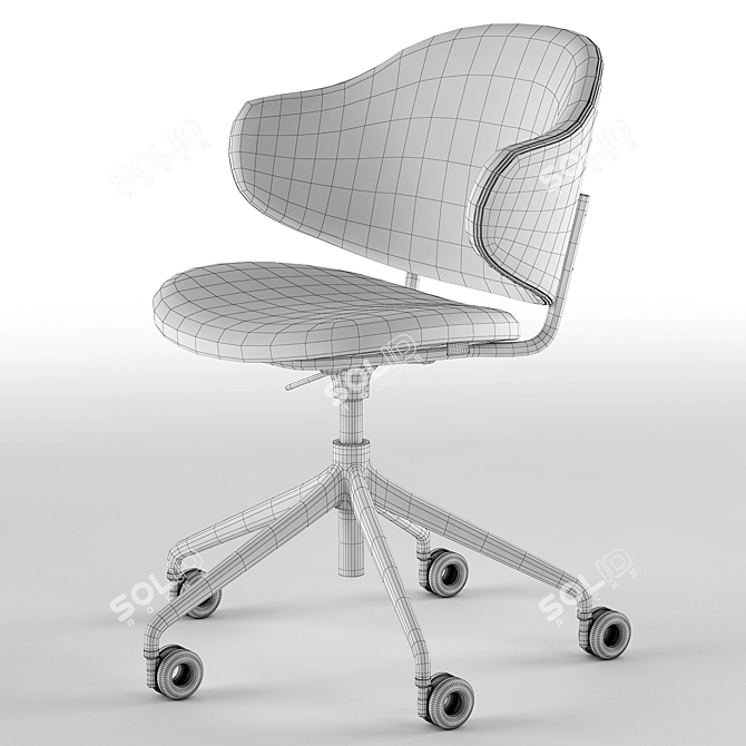 Holly Upholstered Home Office Chair 3D model image 5
