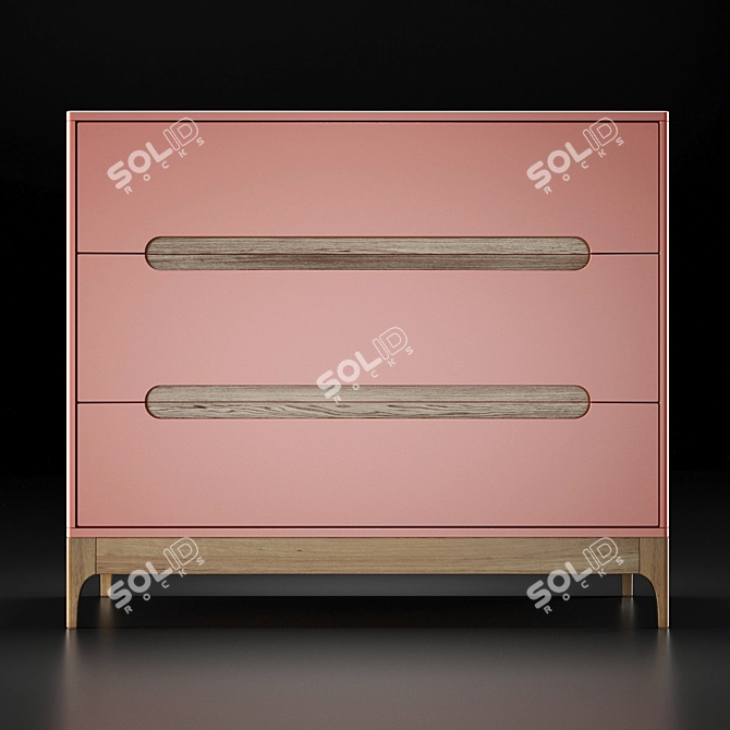 Oakwood Dresser | Handcrafted Design 3D model image 2