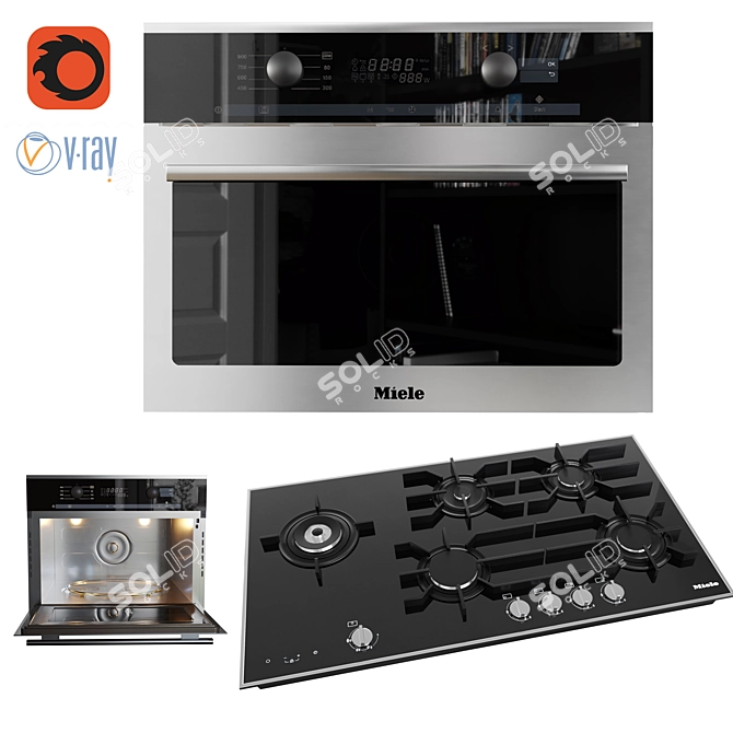 Miele Kitchen Appliance: Powerful Vray & Corona Engine 3D model image 1