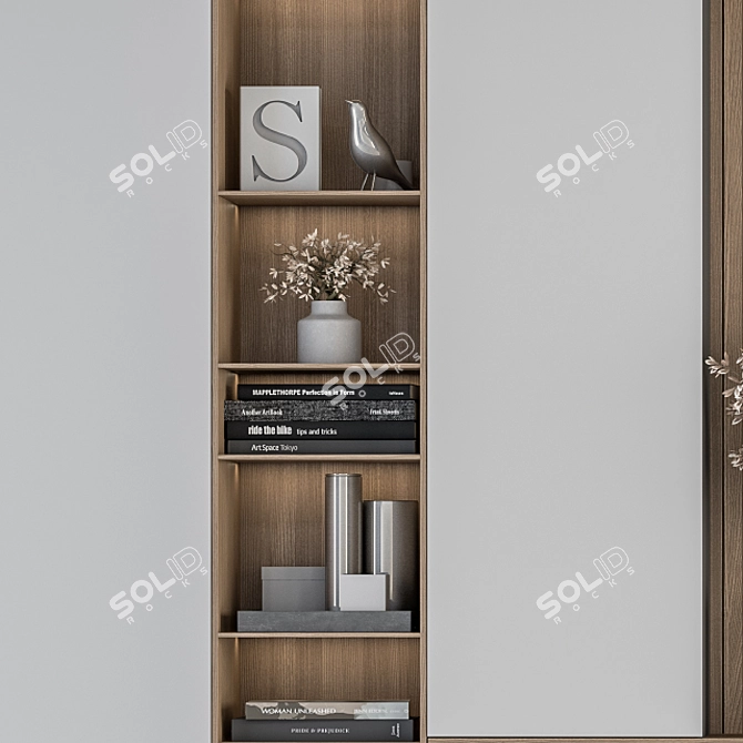 Modern White Wood Hallway Set 3D model image 3