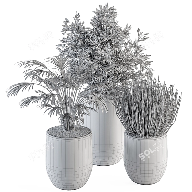 Green Oasis: 3-In-1 Indoor Plant Set 3D model image 5