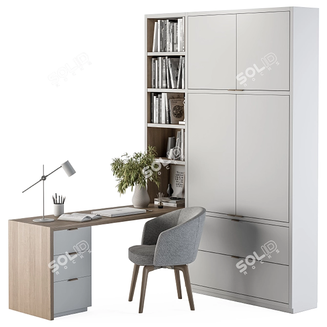 Sleek and Functional Home Office Set 3D model image 1