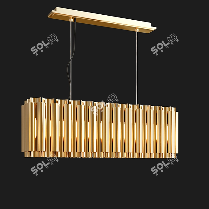 Golden Glow Pendant Lighting Collection 3D model image 4