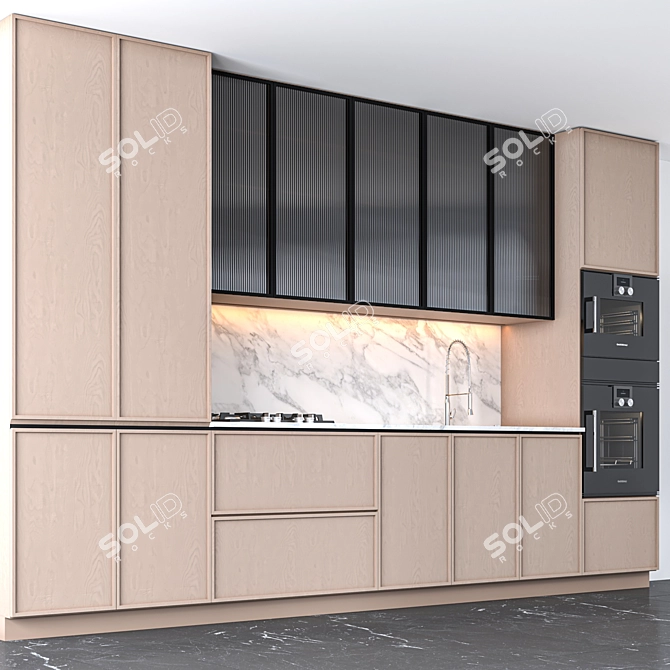 Modern Kitchen Set with Gaggenau Appliances & Grohe Fixtures 3D model image 4